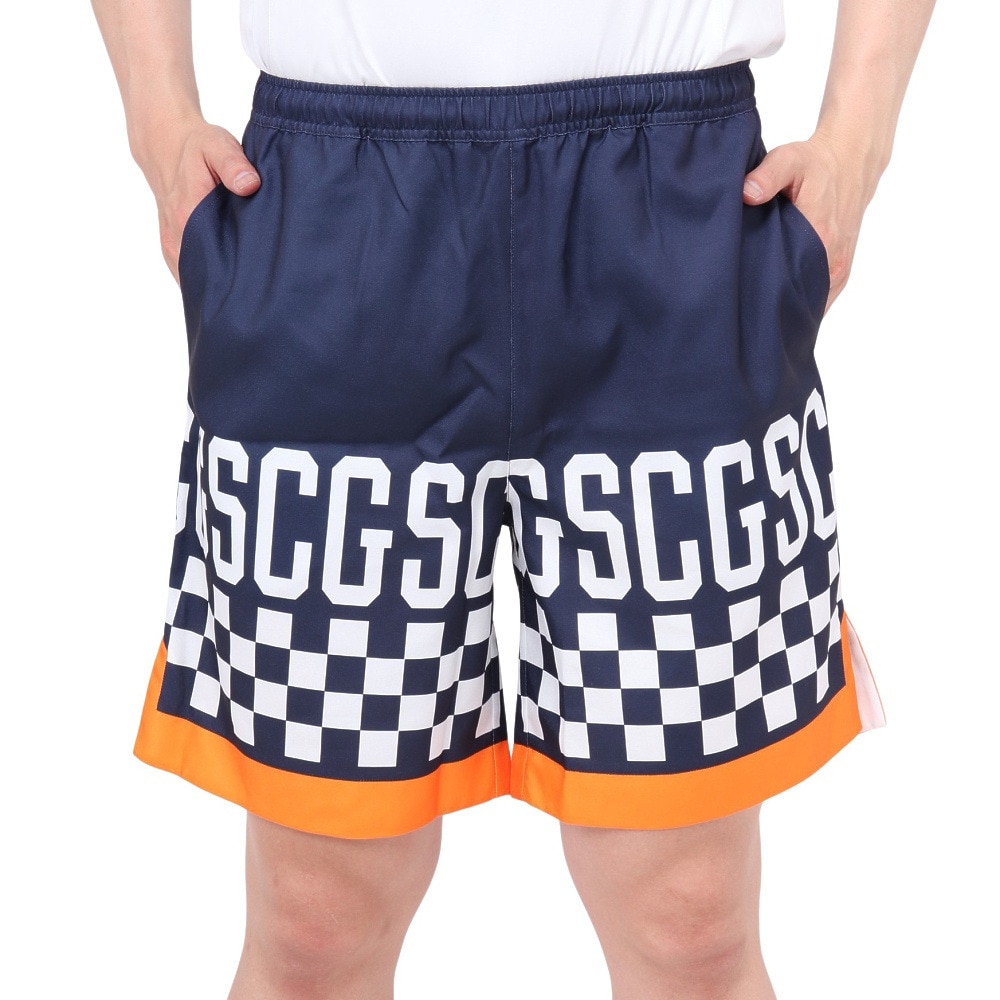 ゴースローキャラバン（GOSLOWCARAVAN）（メンズ、レディース）総柄プリント 半被ショーツ 326604 NVY