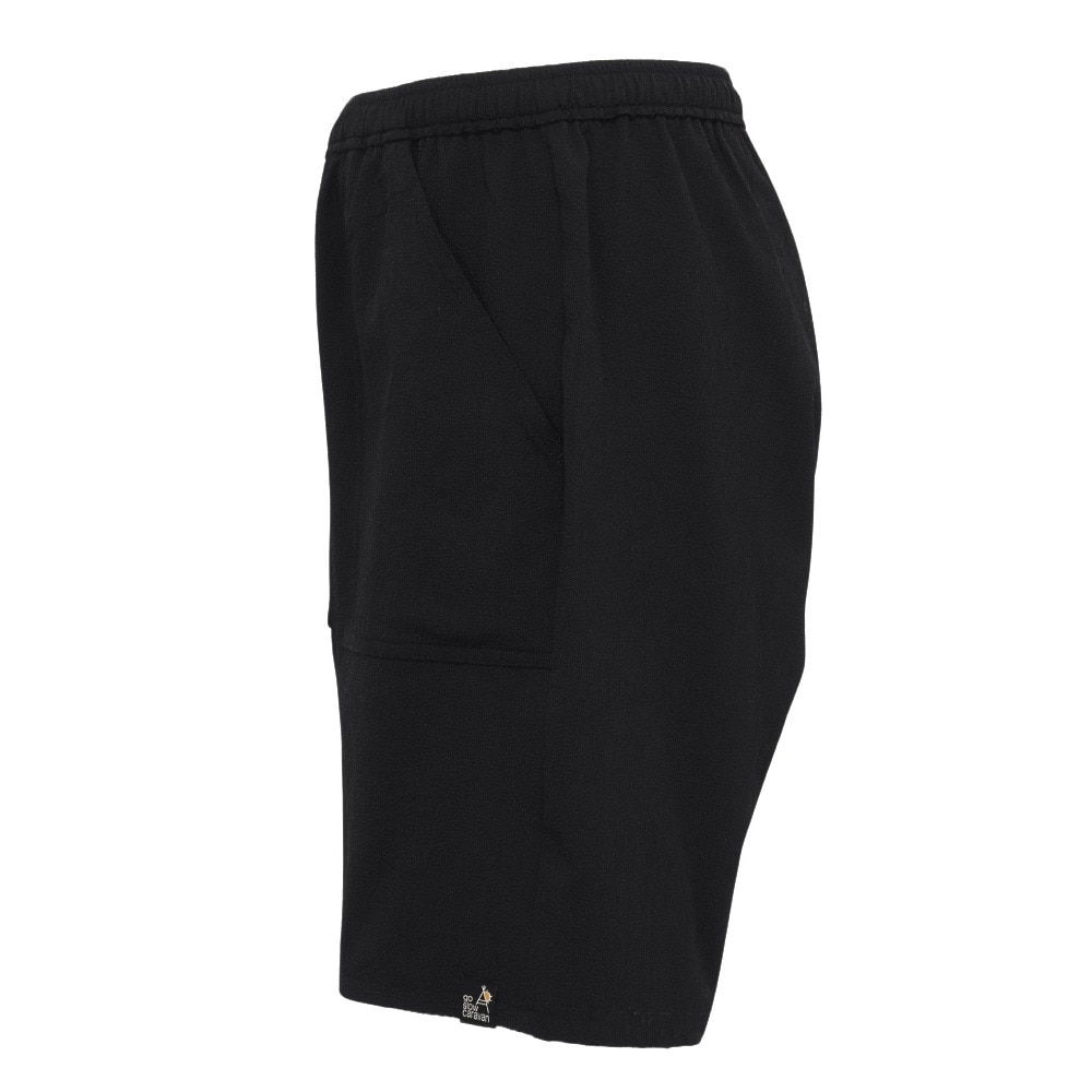 ゴースローキャラバン（GOSLOWCARAVAN）（メンズ）ストレッチサッカー 無地ショーツ 346122 BLK