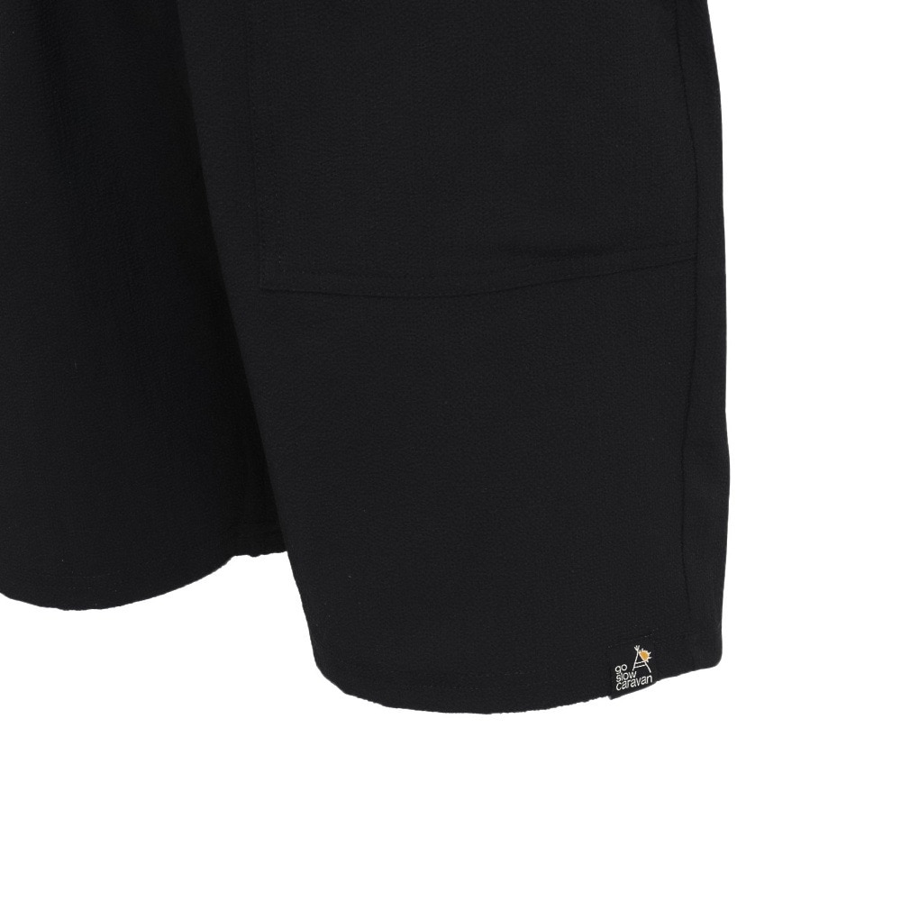ゴースローキャラバン（GOSLOWCARAVAN）（メンズ）ストレッチサッカー 無地ショーツ 346122 BLK