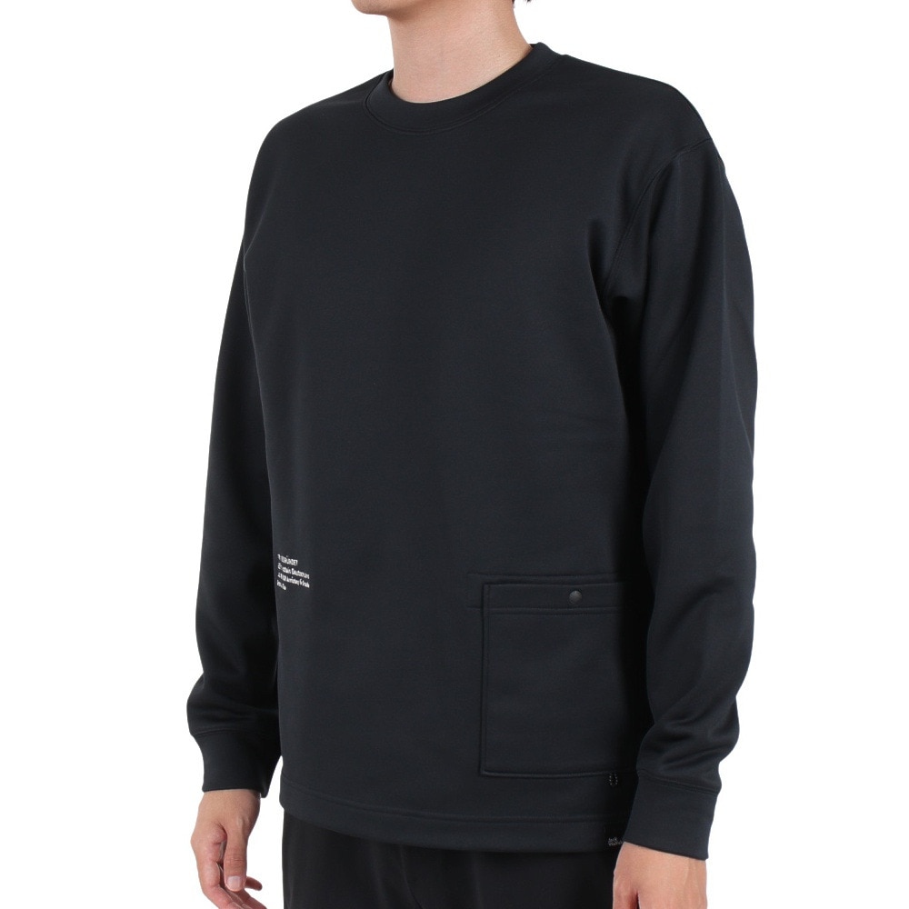 ジャックウルフスキン（JackWolfskin）（メンズ）トレーナー 裏起毛 JP URBAN THRM プルオーバー V2 5032371-6000 ブラック フリース 保温性