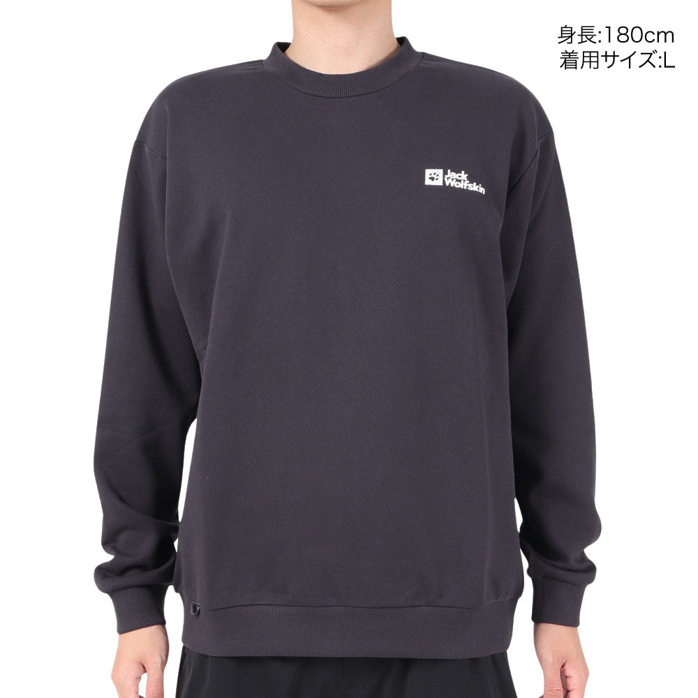 ジャックウルフスキン（JackWolfskin）（メンズ）トレーナー スウェット CORE クルーネックスウェット 5032531-6350 チャコールグレー