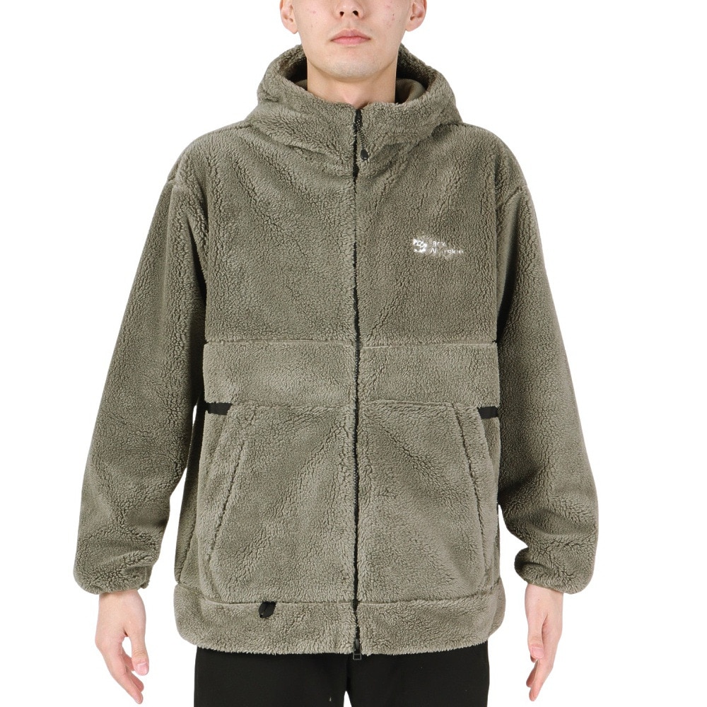 ジャックウルフスキン（JackWolfskin）（メンズ）アウター フリースジャケット JP SHERPA 3L フルジップフーディー 5032641-4550 カーキ