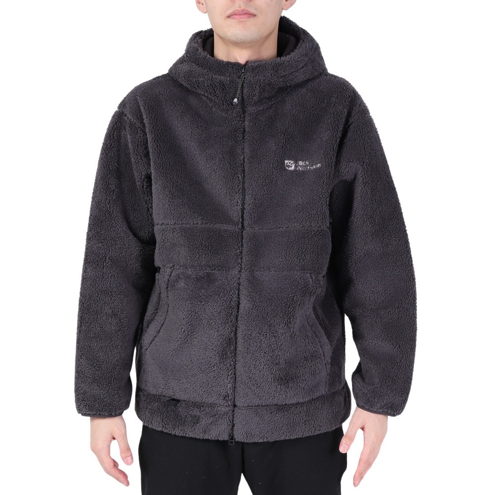 ジャックウルフスキン（JackWolfskin）（メンズ）アウター フリースジャケット JP SHERPA 3L フルジップフーディー 5032641-6350 チャコールグレー