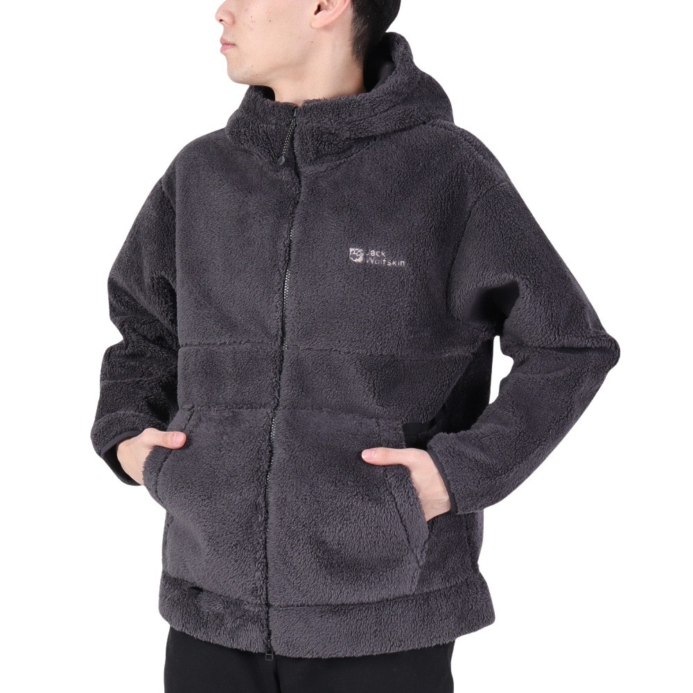 ジャックウルフスキン（JackWolfskin）（メンズ）アウター フリースジャケット JP SHERPA 3L フルジップフーディー 5032641-6350 チャコールグレー