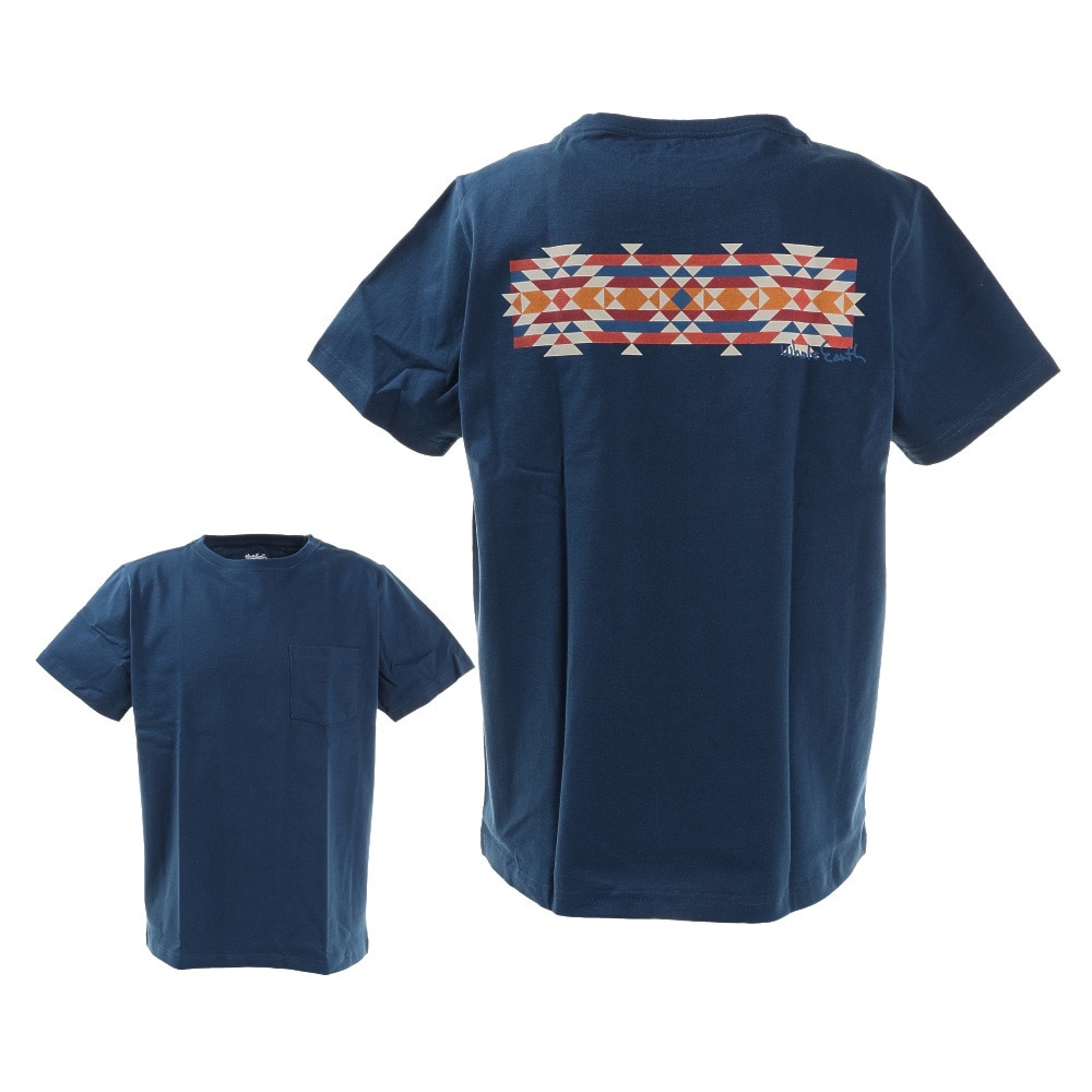  Tシャツ 半袖 NAVAJOPRINT WE2HJA31 NVY 紺 ネイビー 胸ポケット おしゃれ 綿 綿100