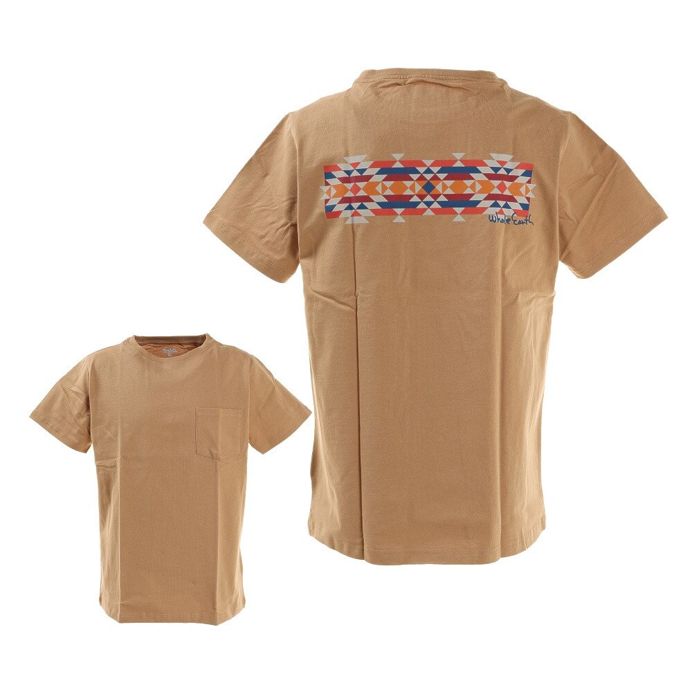  Tシャツ 半袖 NAVAJOPRINT WE2HJA31 OLV ベージュ 胸ポケット おしゃれ 綿 綿100