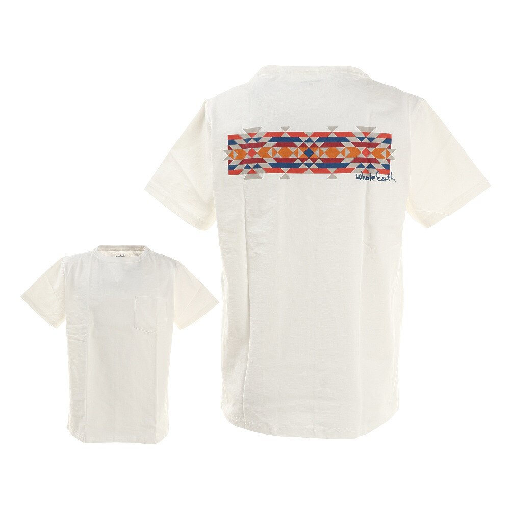  Tシャツ 半袖 NAVAJOPRINT WE2HJA31 WHT 白 ホワイト 胸ポケット おしゃれ 綿 綿100