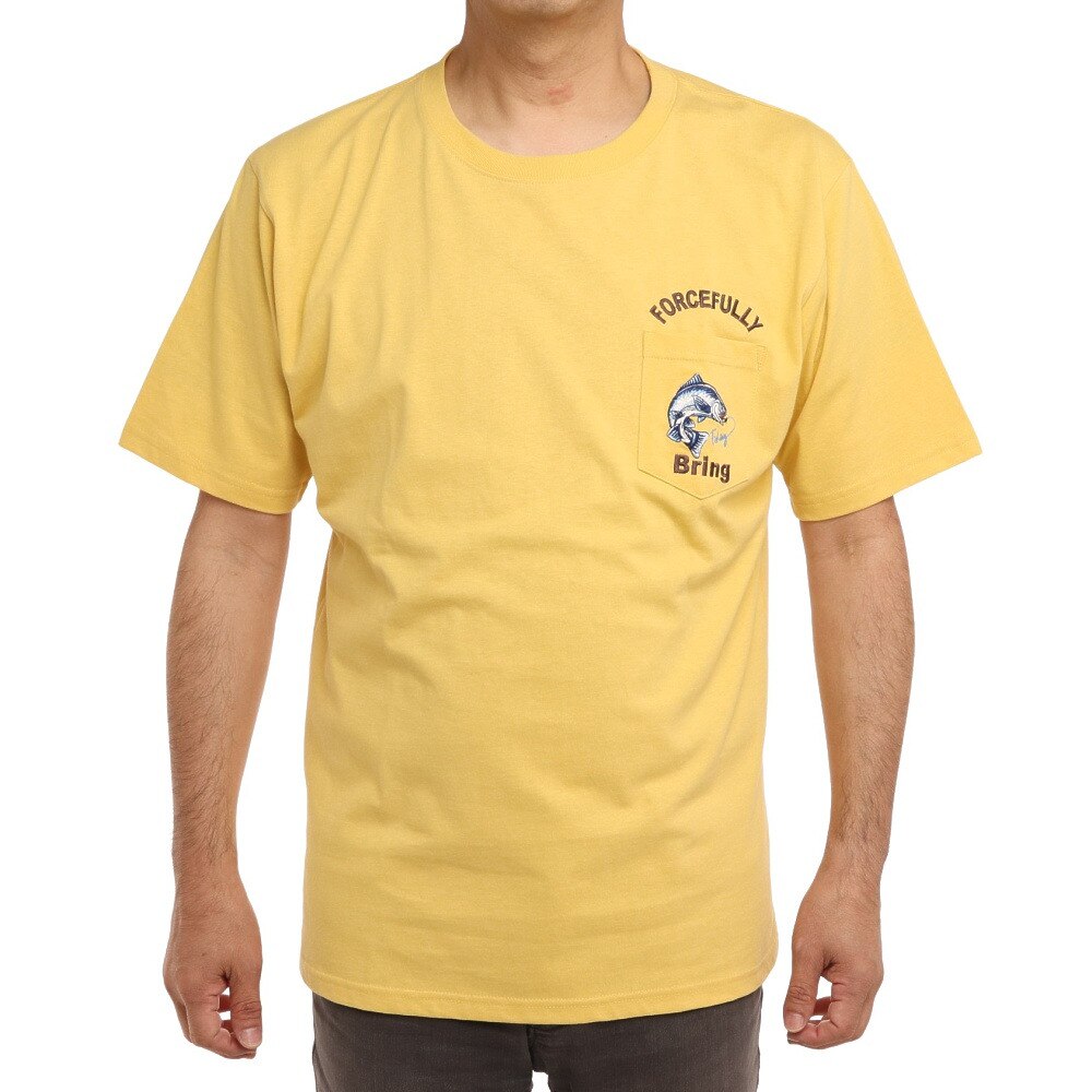  FISHINGポケット刺繍Tシャツ T512138-43 YEL