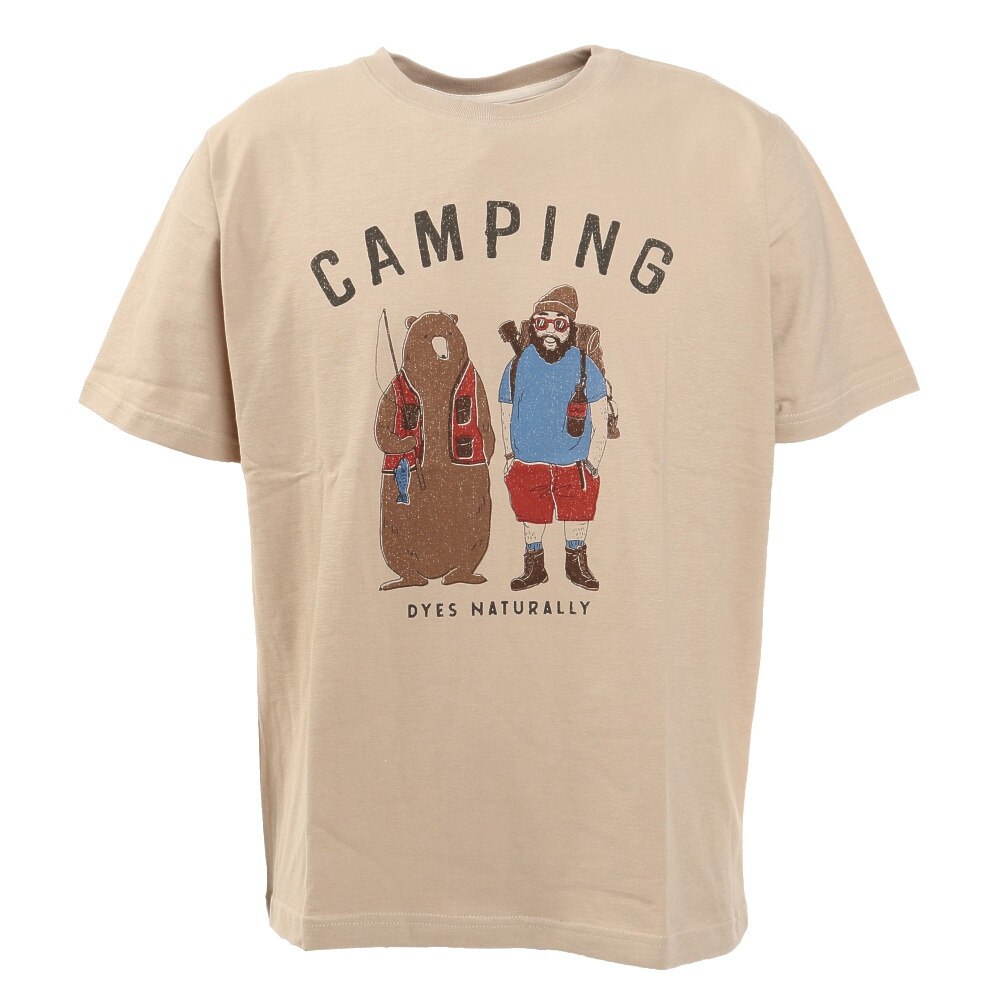  OHCOOL CAMPING柄プリントTシャツ T512144-35 BEI