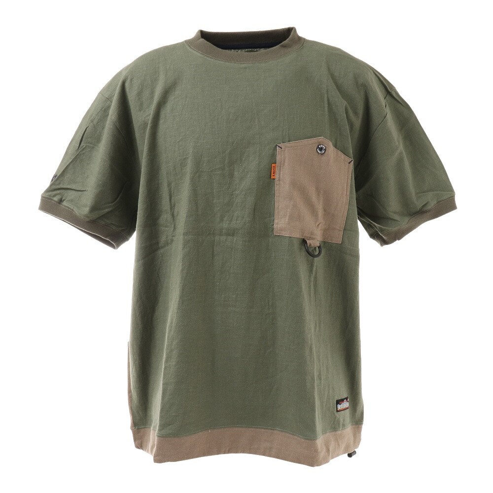  キャンパークルーネック半袖Tシャツ 1955107-68 OLIVE
