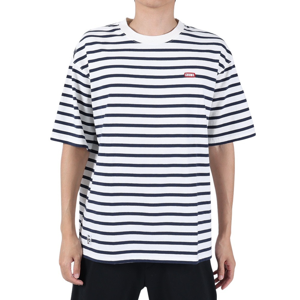 チャムス（CHUMS）（メンズ、レディース）半袖Tシャツ オーバーサイズドビッグブービーTシャツ CH01-2167-W011 ホワイト×ネイビー
