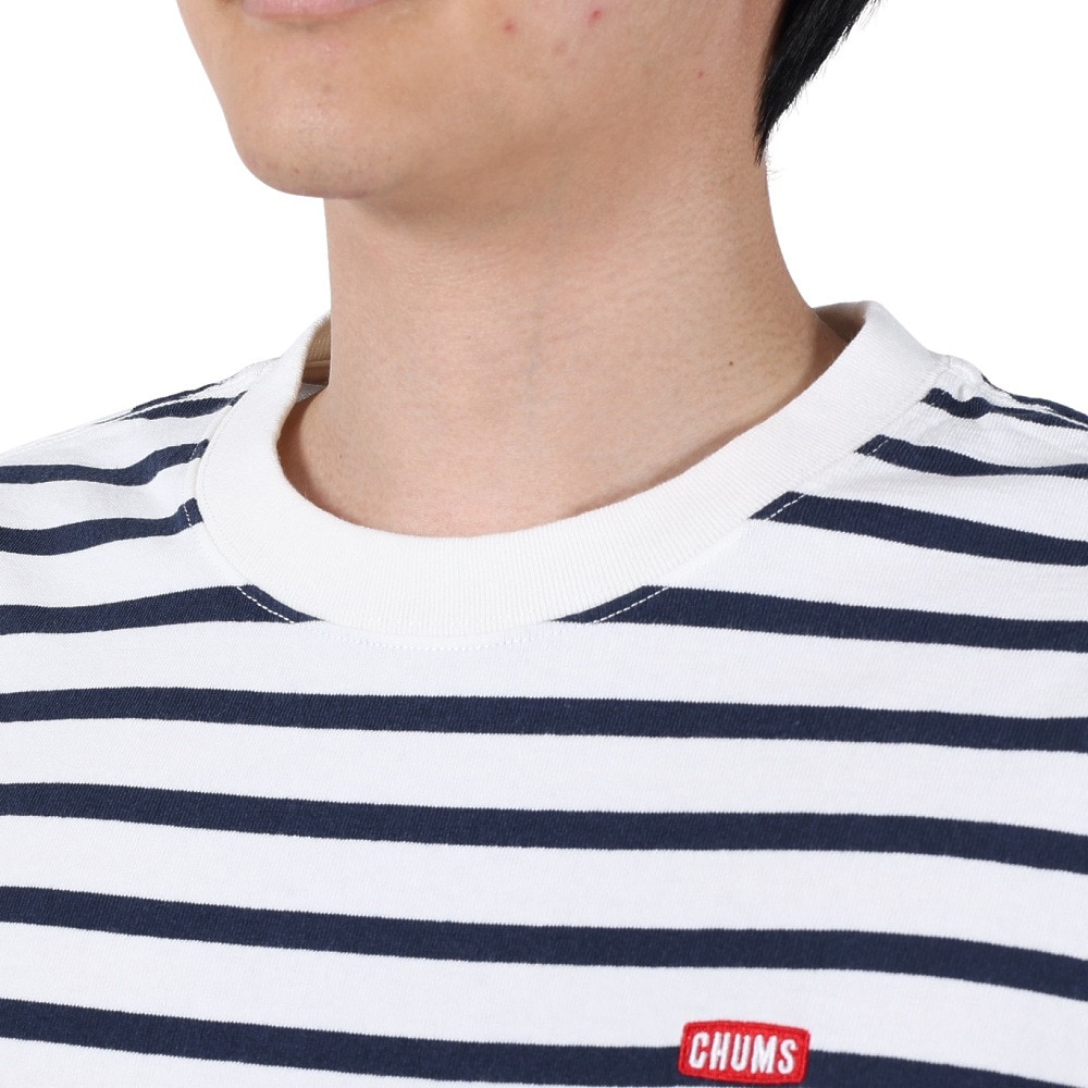 チャムス（CHUMS）（メンズ、レディース）半袖Tシャツ オーバーサイズドビッグブービーTシャツ CH01-2167-W011 ホワイト×ネイビー