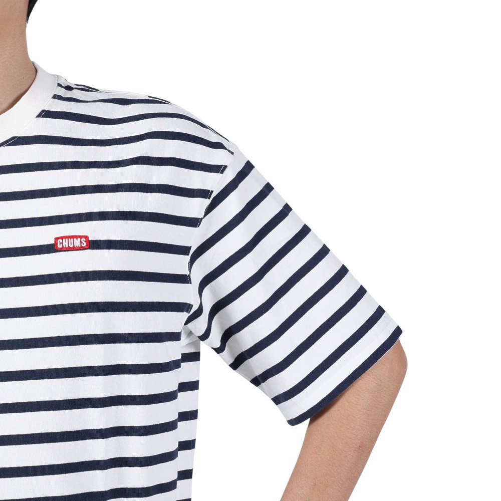 チャムス（CHUMS）（メンズ、レディース）半袖Tシャツ オーバーサイズドビッグブービーTシャツ CH01-2167-W011 ホワイト×ネイビー