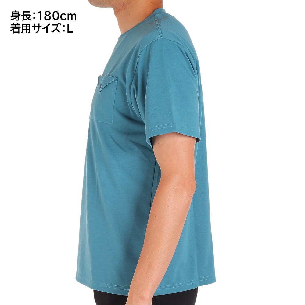 チャムス（CHUMS）（メンズ）半袖Tシャツ フレイムリターダントフラップポケットTシャツ CH01-2185-A082 ブルーグレー