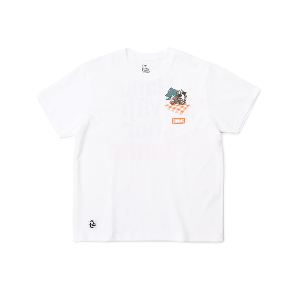チャムス（CHUMS）（メンズ）半袖Tシャツ ピクニックブービーポケットTシャツ CH01-2192-W001 ホワイト アウトドア・キャンプ 用品はエルブレス