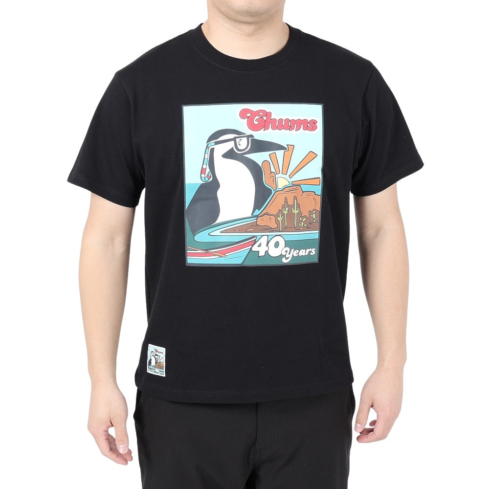 チャムス（CHUMS）（メンズ）半袖 40周年限定 チャムス40イヤーズTシャツ ブラック CH01-2254-K001