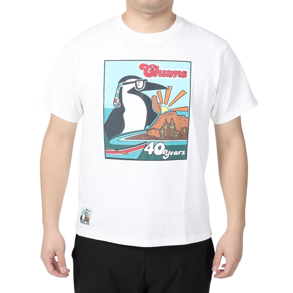 チャムス（CHUMS）（メンズ）半袖 40周年限定 チャムス40イヤーズTシャツ ホワイト CH01-2254-W001