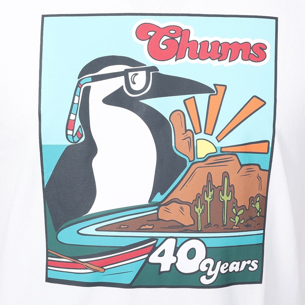 チャムス（CHUMS）（メンズ）半袖 40周年限定 チャムス40イヤーズTシャツ ホワイト CH01-2254-W001