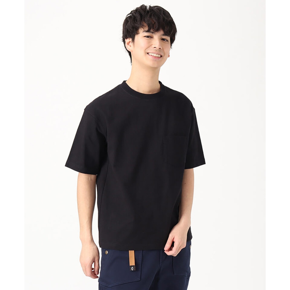 チャムス（CHUMS）（メンズ、レディース）半袖Tシャツ ヘビーウエイトポケットTシャツ CH01-2272-K001 ブラック オーバーサイズ 厚地