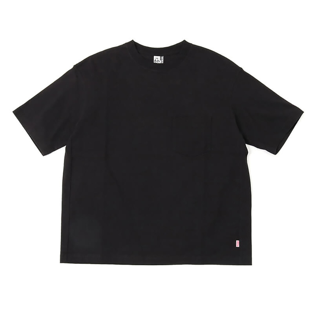 チャムス（CHUMS）（メンズ、レディース）半袖Tシャツ ヘビーウエイトポケットTシャツ CH01-2272-K001 ブラック オーバーサイズ 厚地
