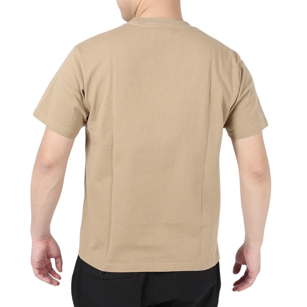 チャムス（CHUMS）（メンズ）Tシャツ 半袖 ロゴ CH01-2277-B083 ベージュ 綿100％