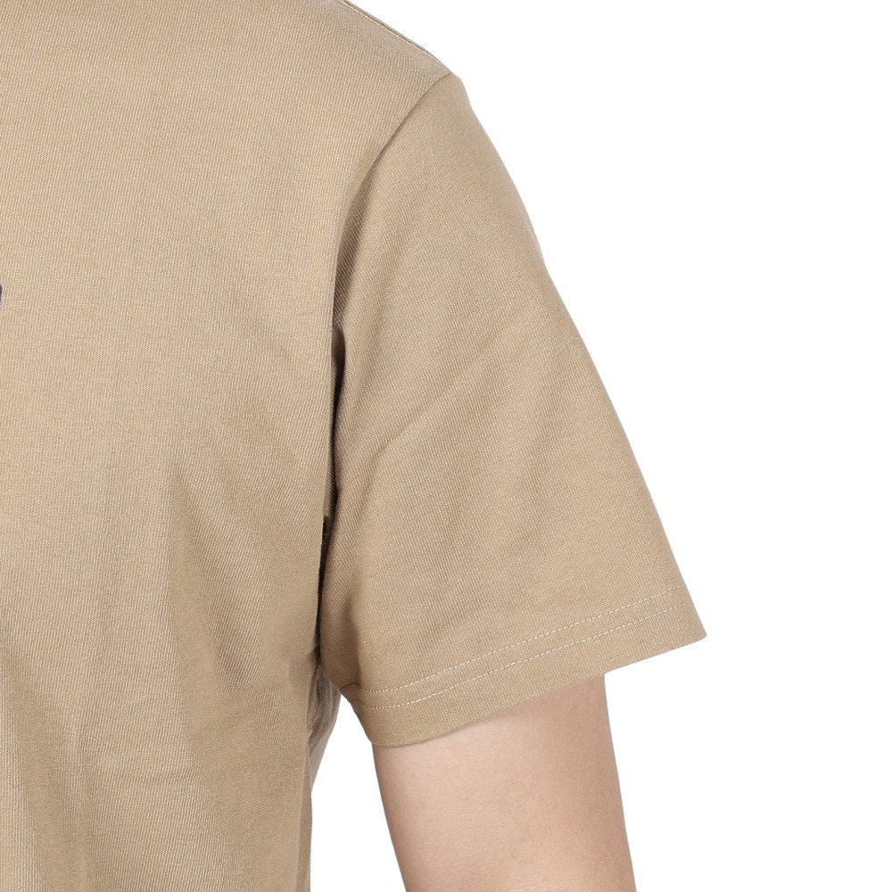 チャムス（CHUMS）（メンズ）Tシャツ 半袖 ロゴ CH01-2277-B083 ベージュ 綿100％