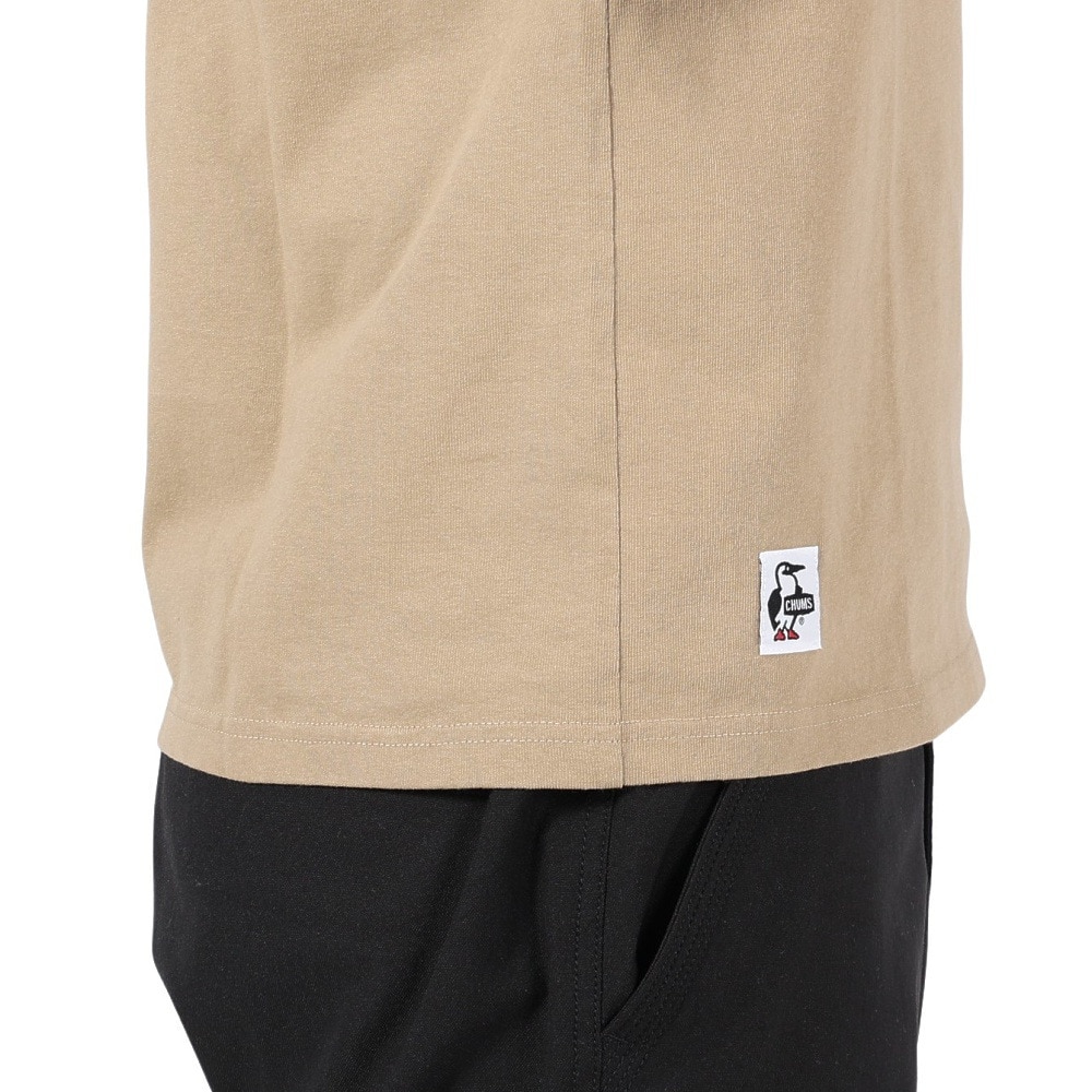 チャムス（CHUMS）（メンズ）Tシャツ 半袖 ロゴ CH01-2277-B083 ベージュ 綿100％