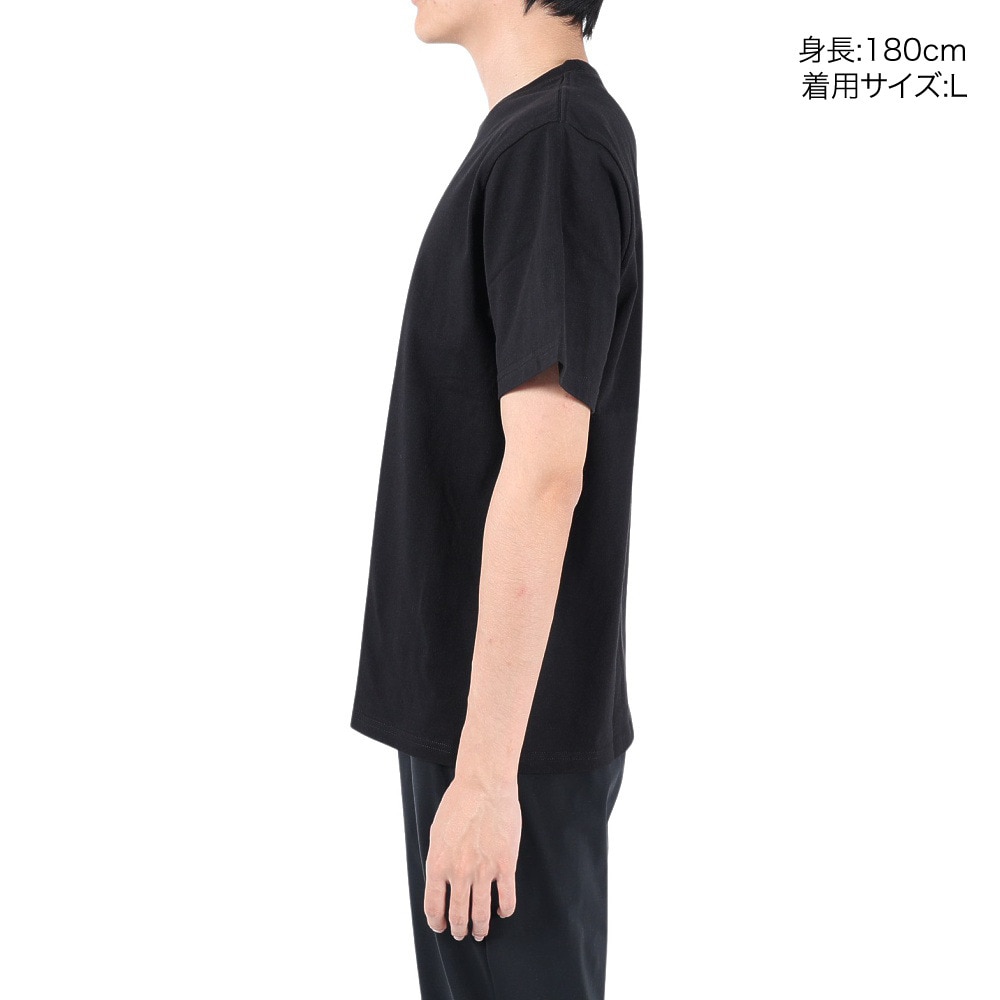 チャムス（CHUMS）（メンズ）Tシャツ 半袖 ロゴ CH01-2277-K007 ブラック×ブルー 綿100％