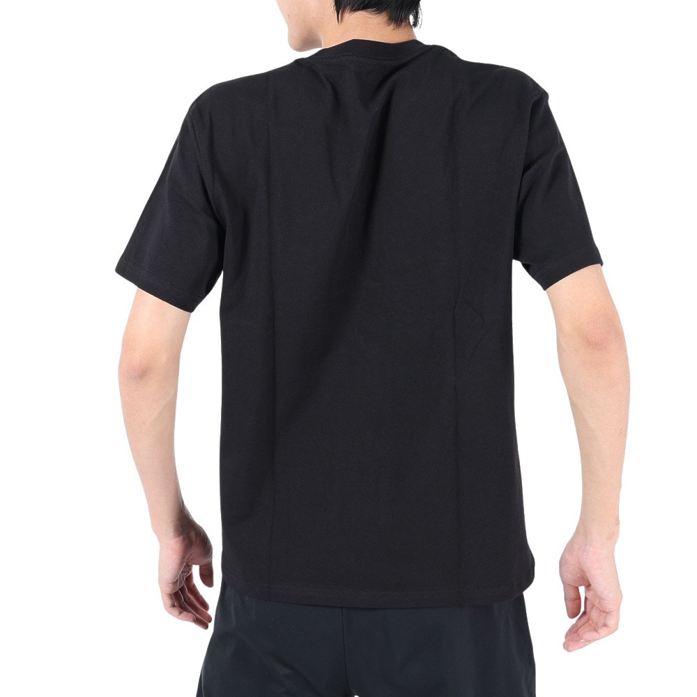 チャムス（CHUMS）（メンズ）Tシャツ 半袖 ロゴ CH01-2277-K007 ブラック×ブルー 綿100％