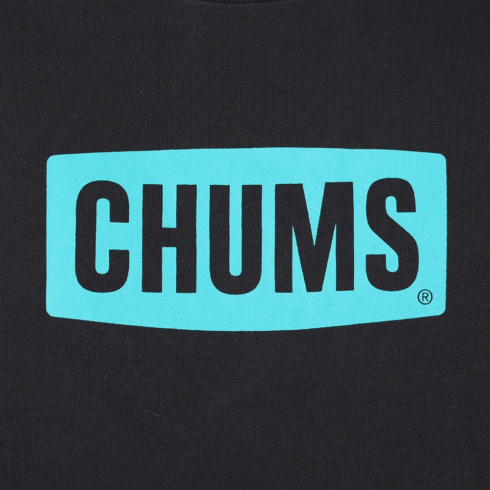 チャムス（CHUMS）（メンズ）Tシャツ 半袖 ロゴ CH01-2277-K007 ブラック×ブルー 綿100％