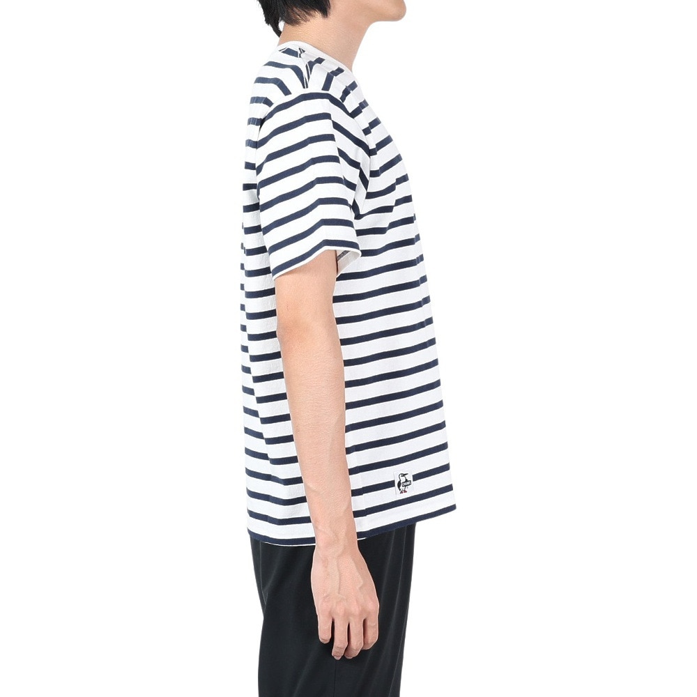 チャムス（CHUMS）（メンズ）Tシャツ 半袖 ロゴ CH01-2277-W075 ボーダー 綿100％