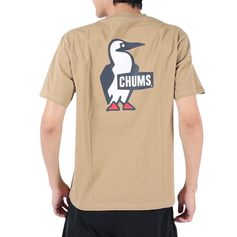 チャムス（CHUMS）（メンズ）半袖Tシャツ ブービーロゴTシャツ CH01-2279-B001 ベージュ