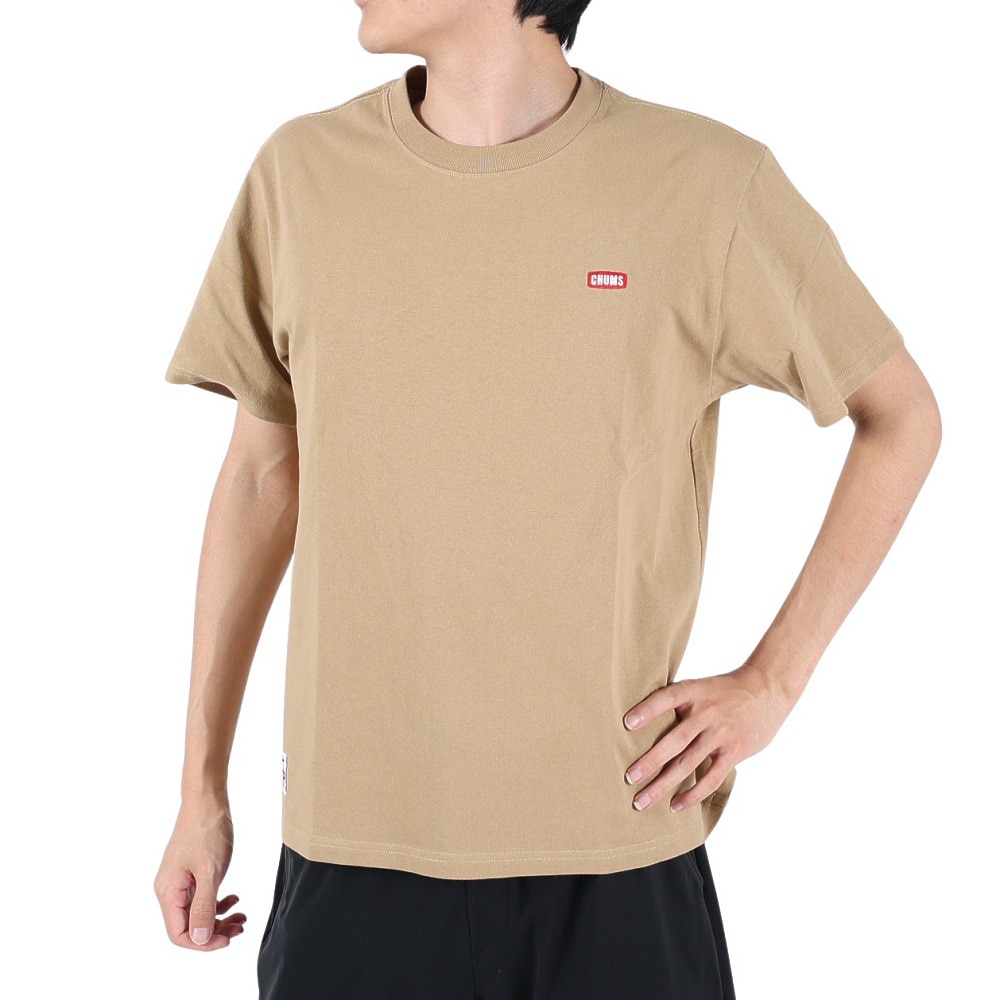 チャムス（CHUMS）（メンズ）半袖Tシャツ ブービーロゴTシャツ CH01-2279-B001 ベージュ