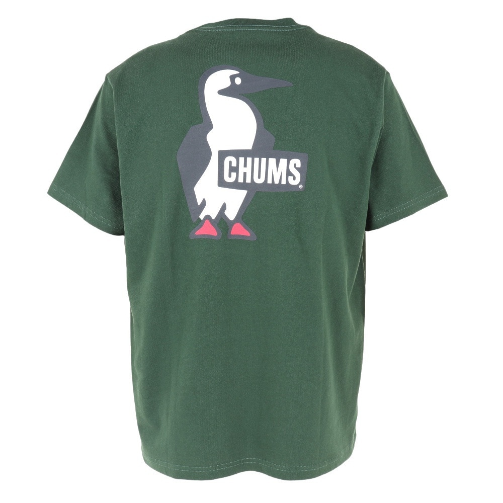 チャムス（CHUMS）（メンズ）半袖 ブービーロゴTシャツ グリーン CH01-2279-M080