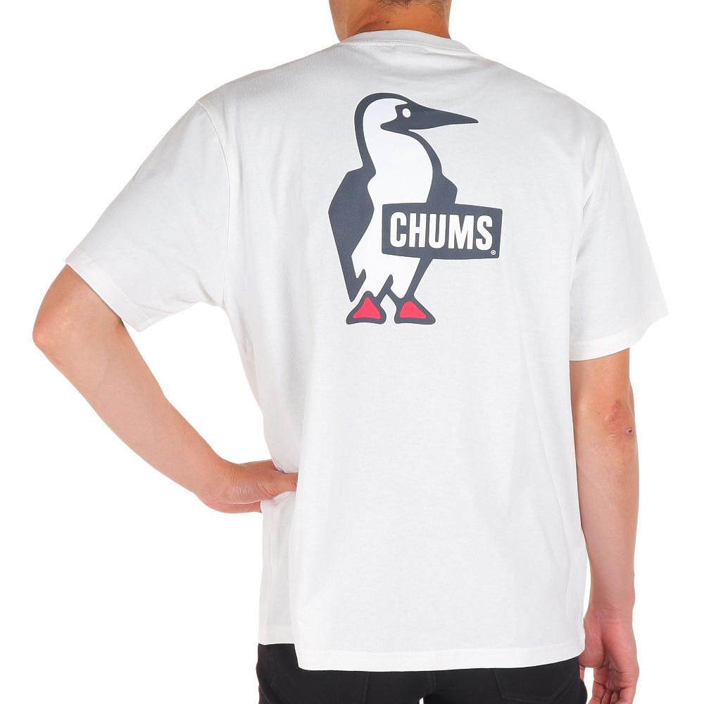 チャムス（CHUMS）（メンズ）半袖 ブービーロゴTシャツ ホワイト CH01-2279-W001