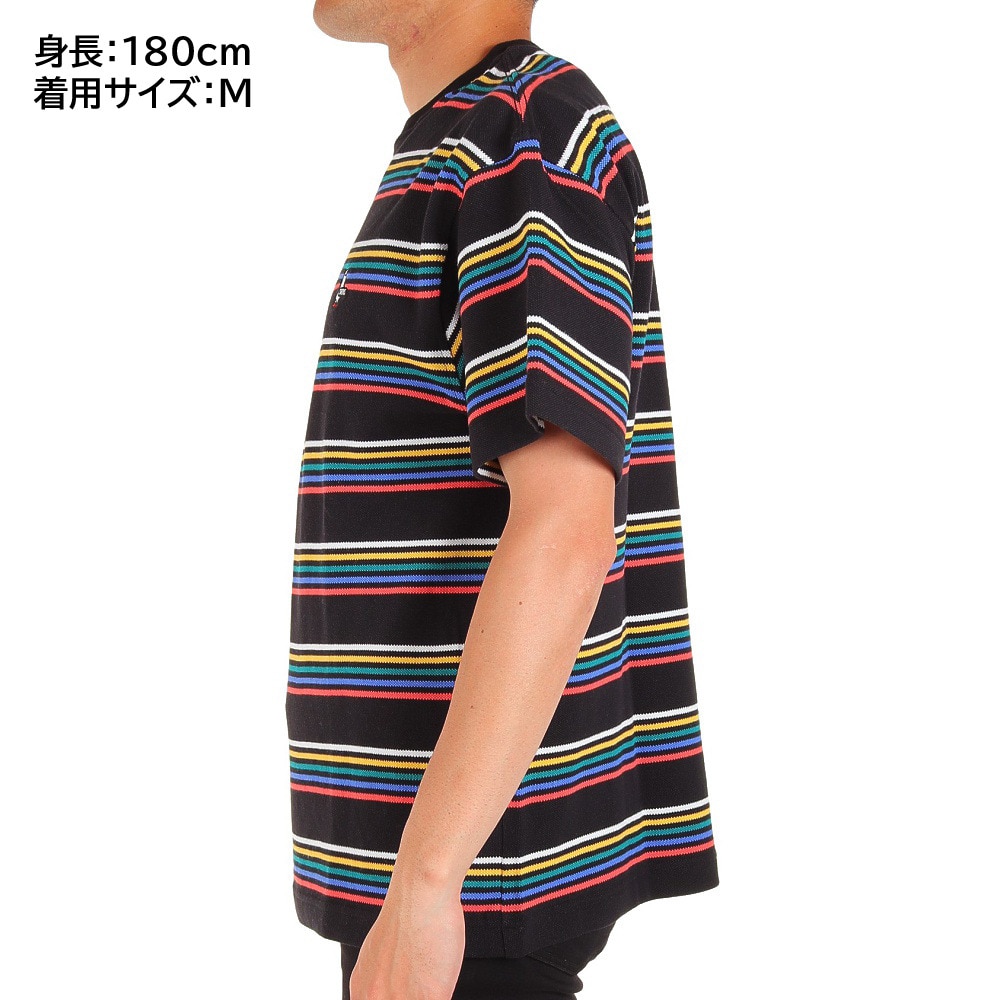 チャムス（CHUMS）（メンズ）半袖Tシャツ オーバーサイズドブービーボーダーピケ CH02-1187-K076 ブラック