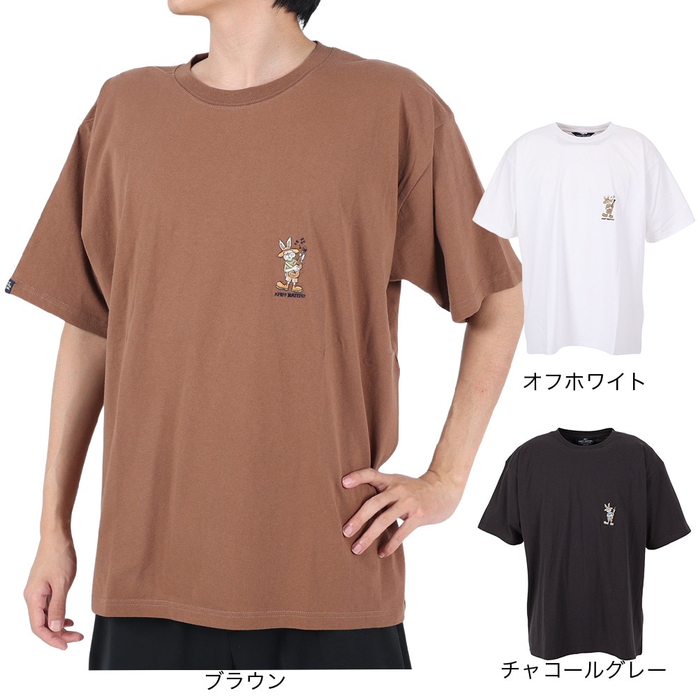 クリフメイヤー（KRIFF MAYER）（メンズ）半袖Tシャツ キャンプラビット半袖Tシャツ ギター 2243100-29:BROWN ブラウン