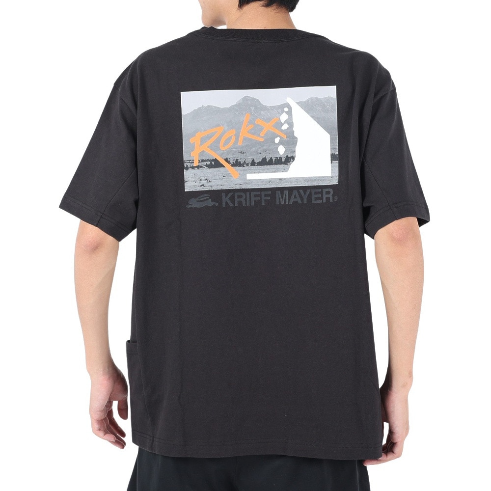 クリフメイヤー（KRIFF MAYER）（メンズ）接触冷感 半袖Tシャツ ROKXコラボ クールタフTシャツ ロゴ 2245104-17:CHARCOAL チャコールグレー