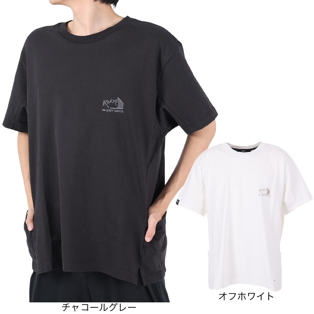 クリフメイヤー（KRIFF MAYER）（メンズ）接触冷感 半袖Tシャツ ROKXコラボ クールタフTシャツ ロゴ 2245104-5:OFF オフホワイト