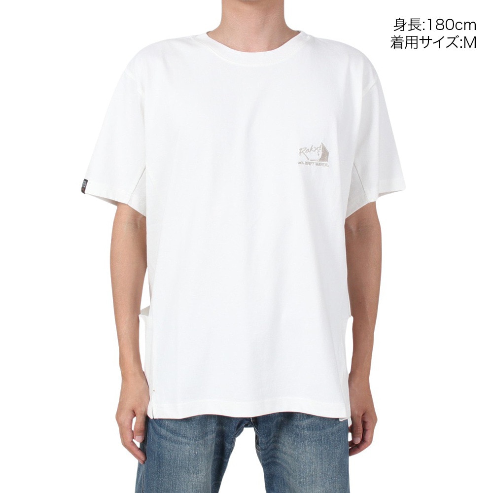 クリフメイヤー（KRIFF MAYER）（メンズ）接触冷感 半袖Tシャツ ROKXコラボ クールタフTシャツ ロゴ 2245104-5:OFF オフホワイト