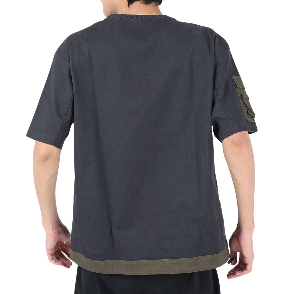 クリフメイヤー（KRIFF MAYER）（メンズ）半袖Tシャツ ROKXコラボ クルーネックキャンプシャツ 2245109-19:BLACK ブラック