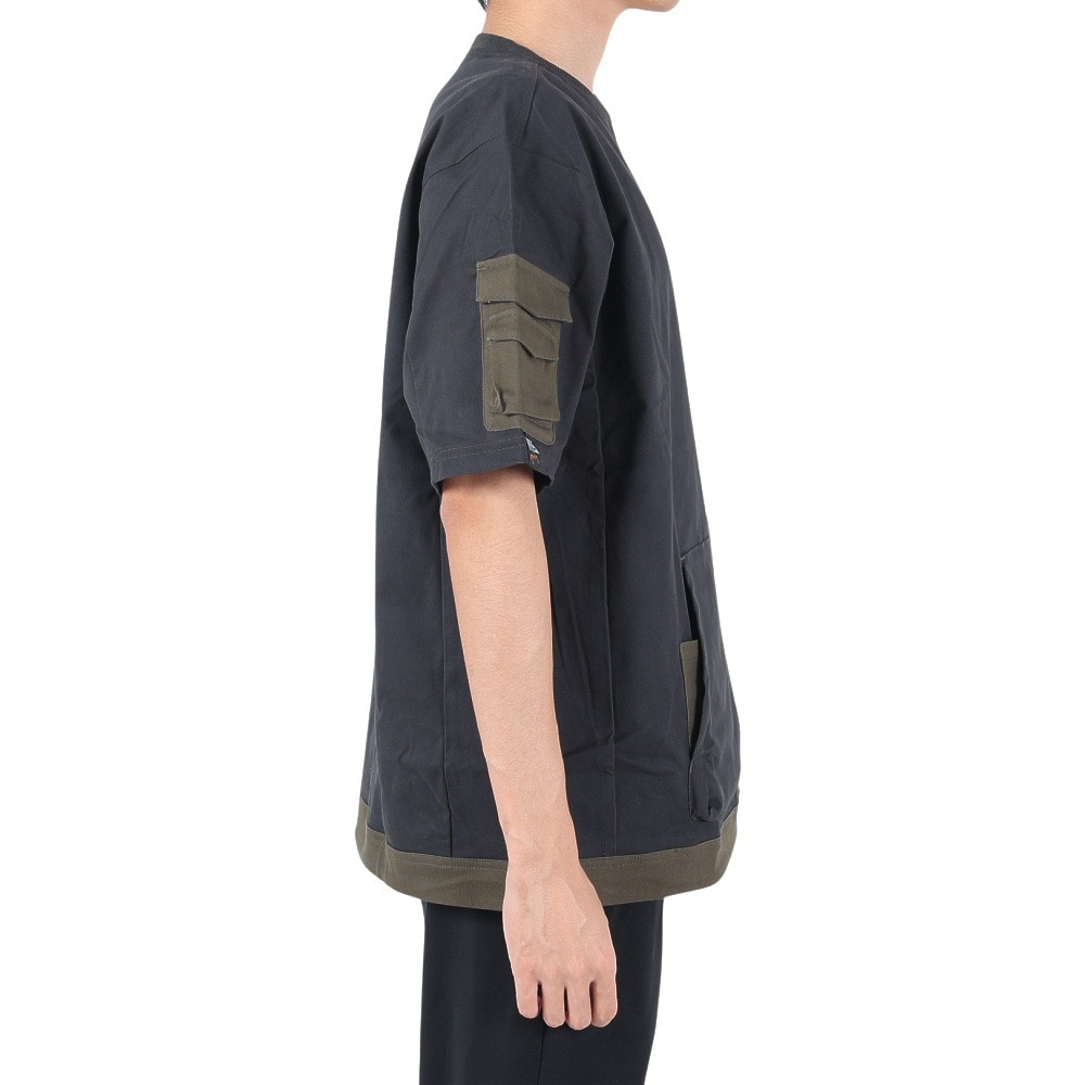 クリフメイヤー（KRIFF MAYER）（メンズ）半袖Tシャツ ROKXコラボ クルーネックキャンプシャツ 2245109-19:BLACK ブラック
