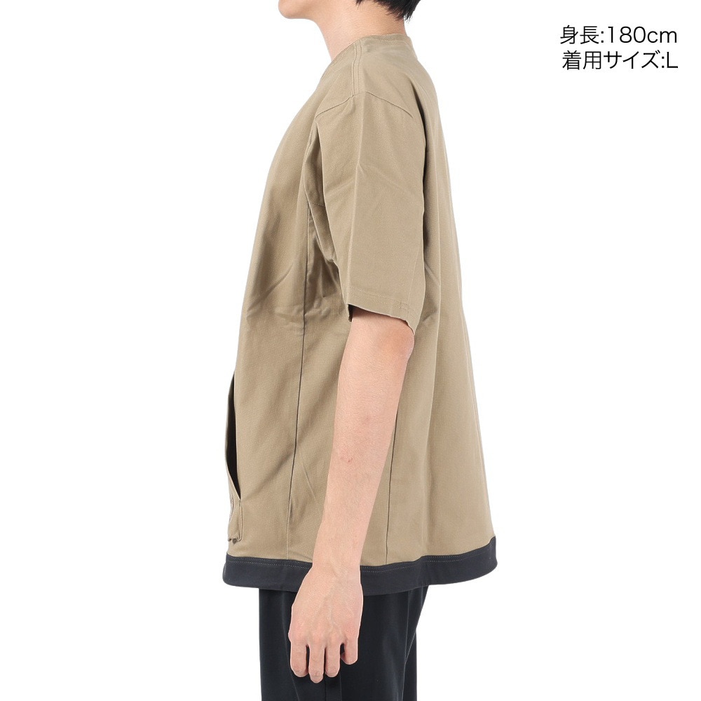 クリフメイヤー（KRIFF MAYER）（メンズ）半袖Tシャツ ROKXコラボ クルーネックキャンプシャツ 2245109-20:BEIGE ベージュ