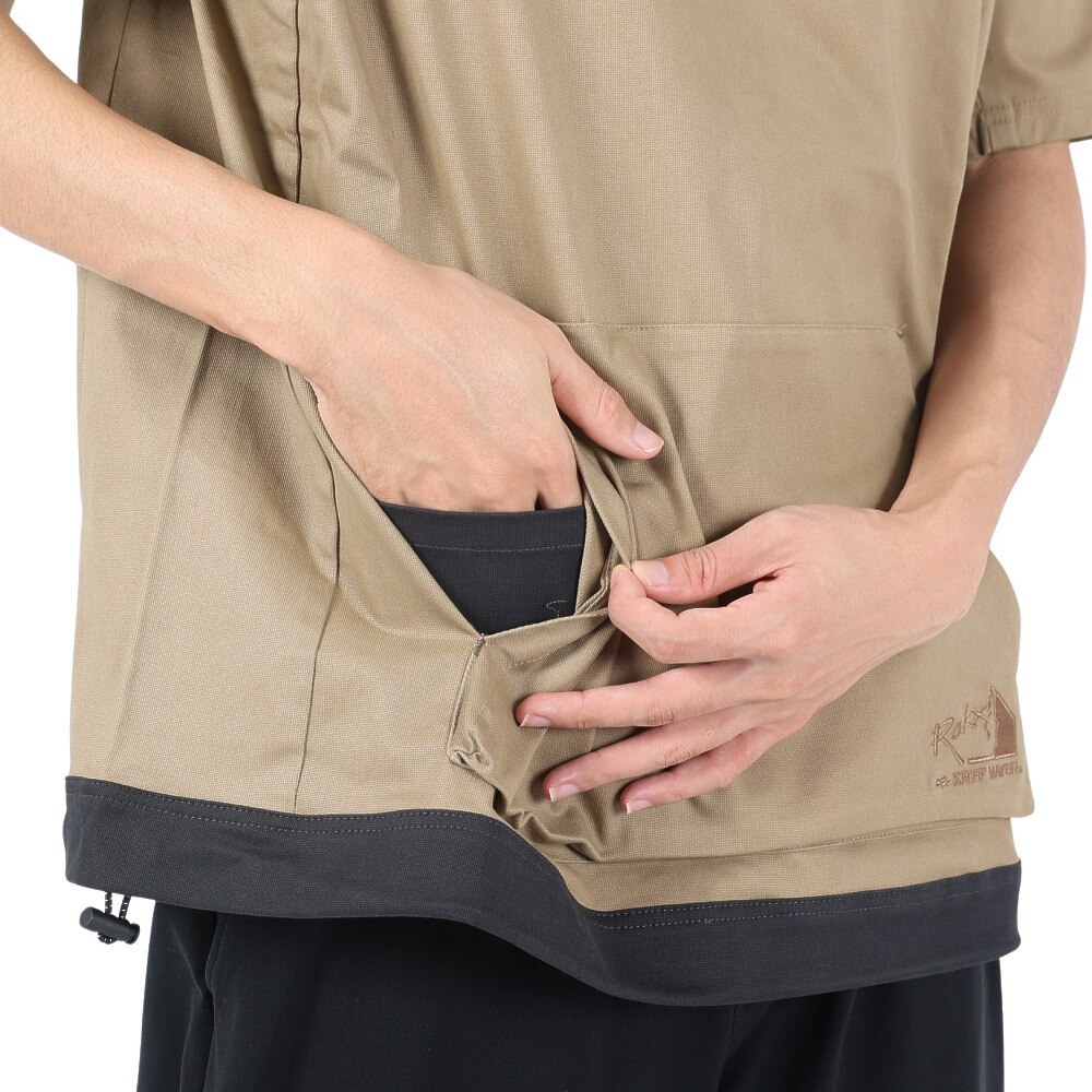 クリフメイヤー（KRIFF MAYER）（メンズ）半袖Tシャツ ROKXコラボ クルーネックキャンプシャツ 2245109-20:BEIGE ベージュ