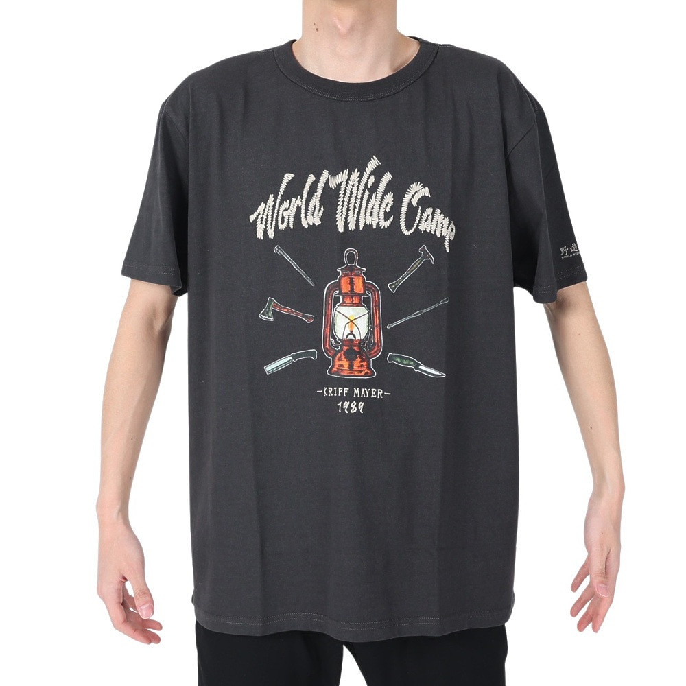 クリフメイヤー（KRIFF MAYER）（メンズ）接触冷感 吸水速乾 半袖Tシャツ ウェットプロテクトTシャツ ランプ 2247803-17:CHARCOAL チャコールグレー