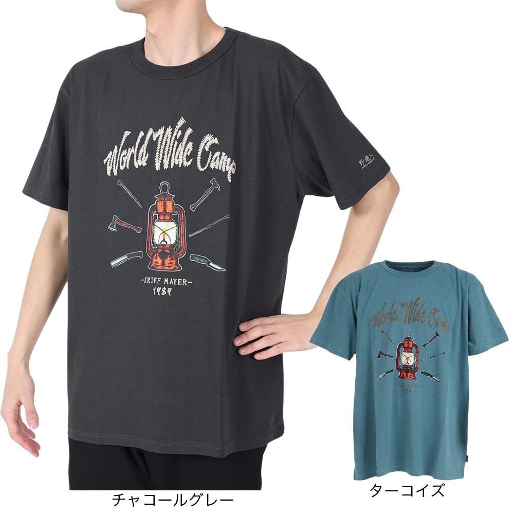 クリフメイヤー（KRIFF MAYER）（メンズ）接触冷感 吸水速乾 半袖Tシャツ ウェットプロテクトTシャツ ランプ 2247803-17:CHARCOAL チャコールグレー