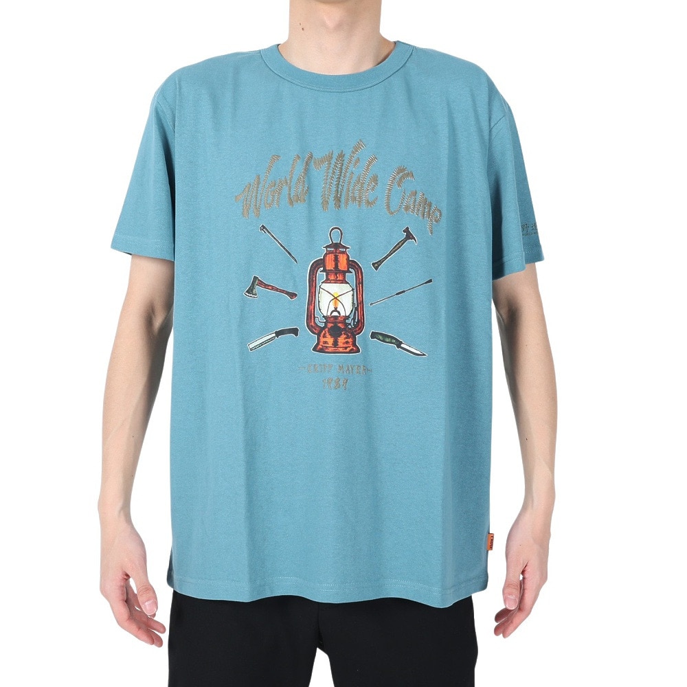 クリフメイヤー（KRIFF MAYER）（メンズ）接触冷感 吸水速乾 半袖Tシャツ ウェットプロテクトTシャツ ランプ 2247803-74:BLUE ブルー