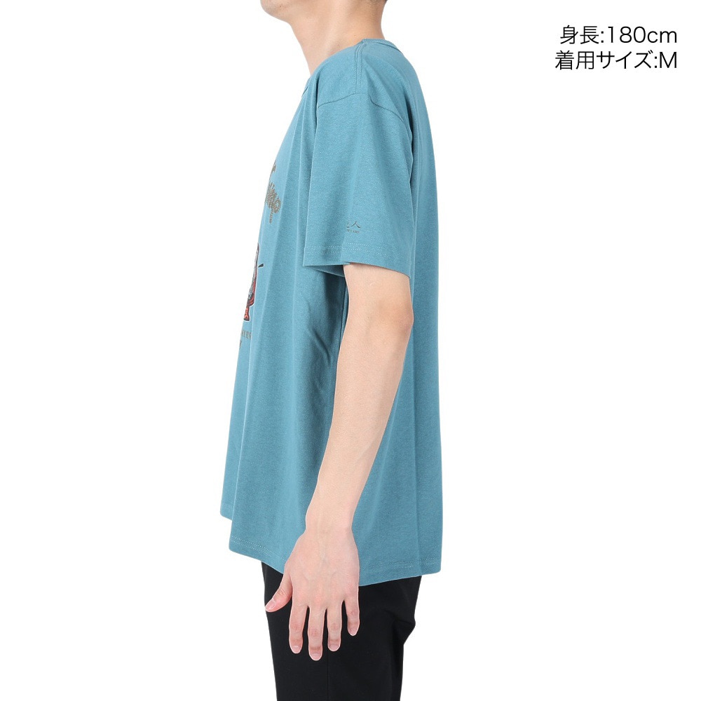 クリフメイヤー（KRIFF MAYER）（メンズ）接触冷感 吸水速乾 半袖Tシャツ ウェットプロテクトTシャツ ランプ 2247803-74:BLUE ブルー