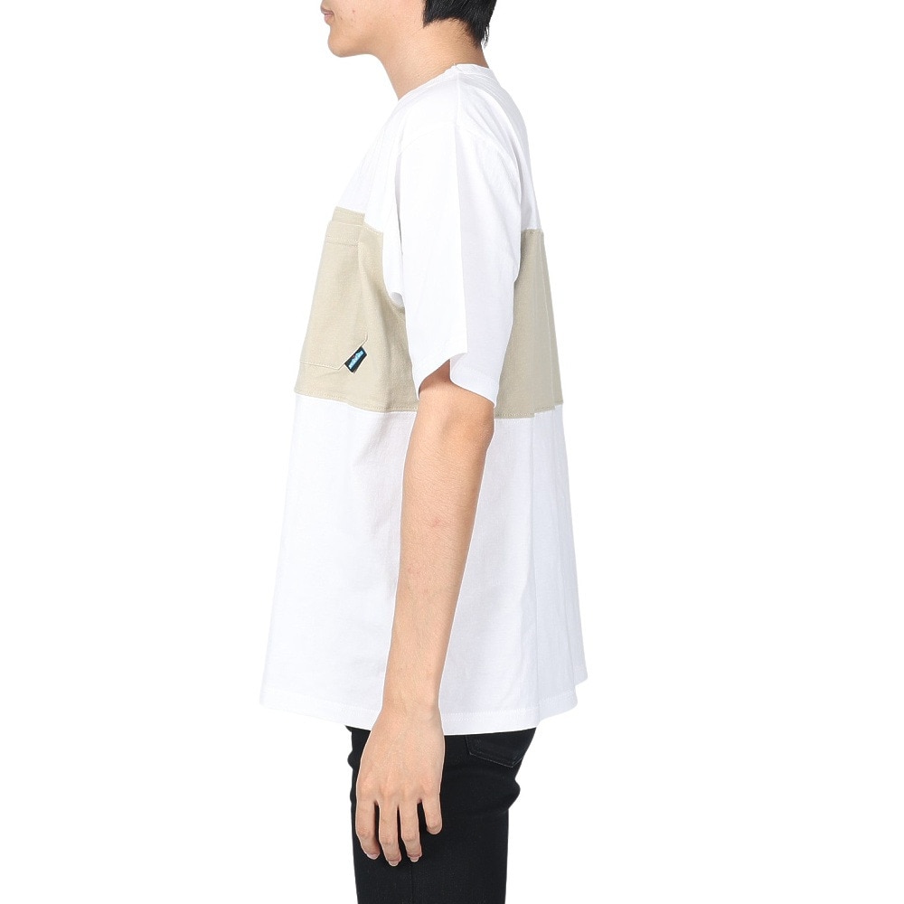カブー（KAVU）（メンズ）半袖Tシャツ パネルTシャツ 19821814 WH/BE ホワイト×ベージュ