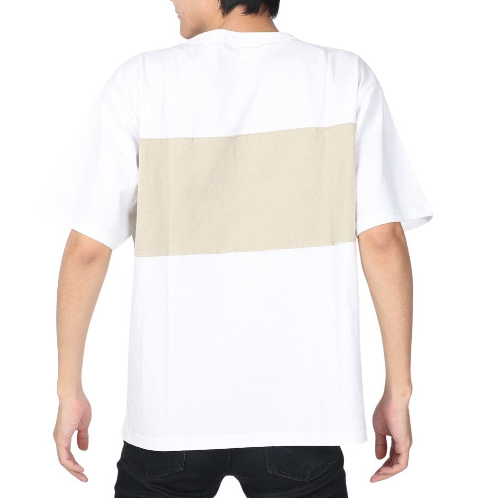 カブー（KAVU）（メンズ）半袖Tシャツ パネルTシャツ 19821814 WH/BE ホワイト×ベージュ